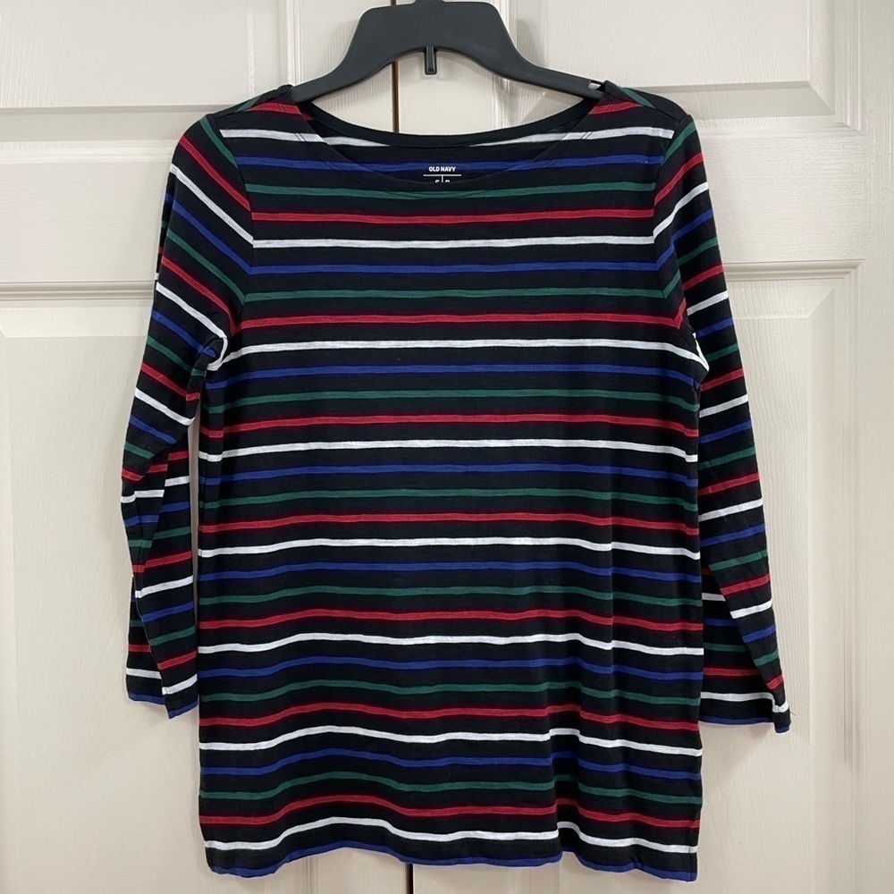 NWT Old Navy Striped Quarter Sleeve Shirt - Size Small
